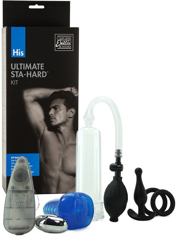 Вакуумная помпа  His Ultimate Sta-Hard Kit и анальный стимулятор – черный