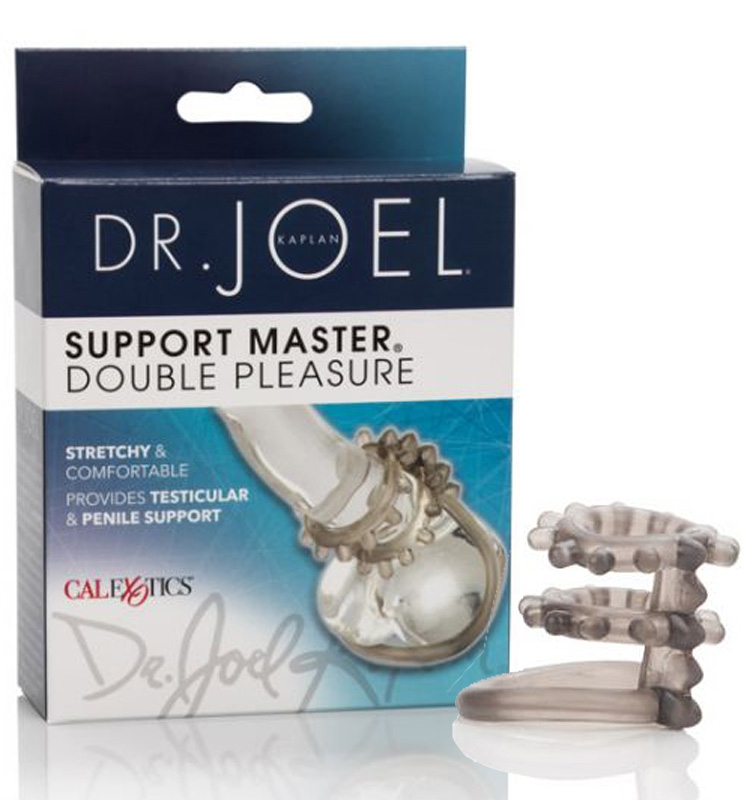 Насадки и кольца  Он и Она Текстурированная насадка на пенис Support Master Double Pleasure – серый