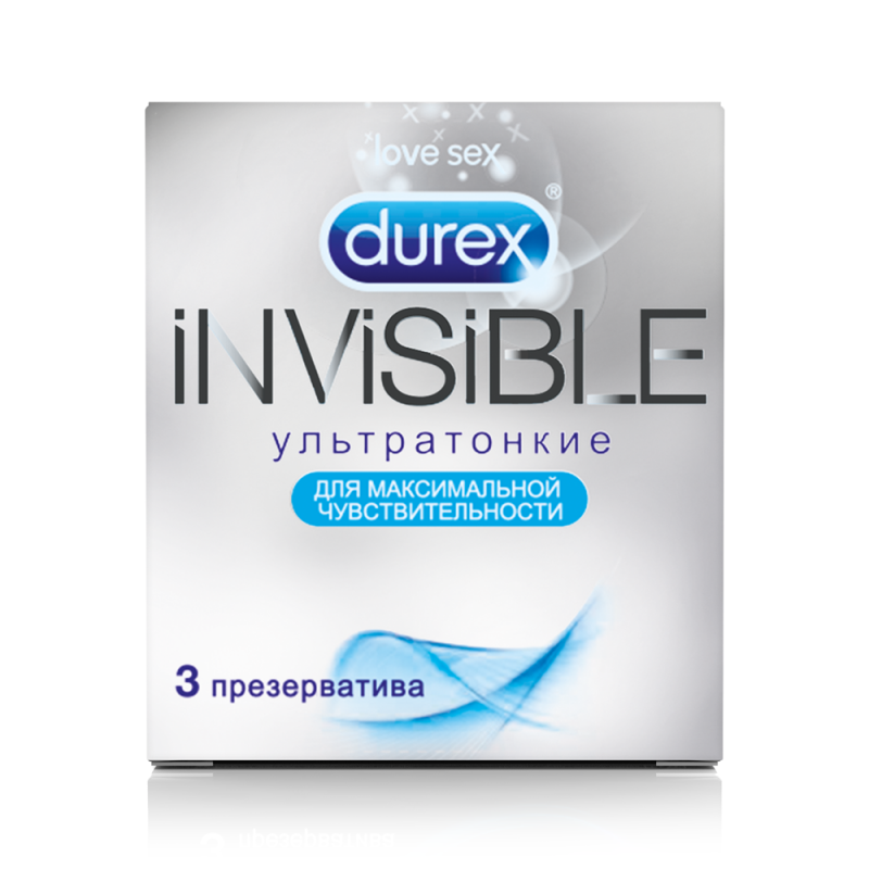   Он и Она Ультратонкие презервативы Durex Invisible - 3 шт.