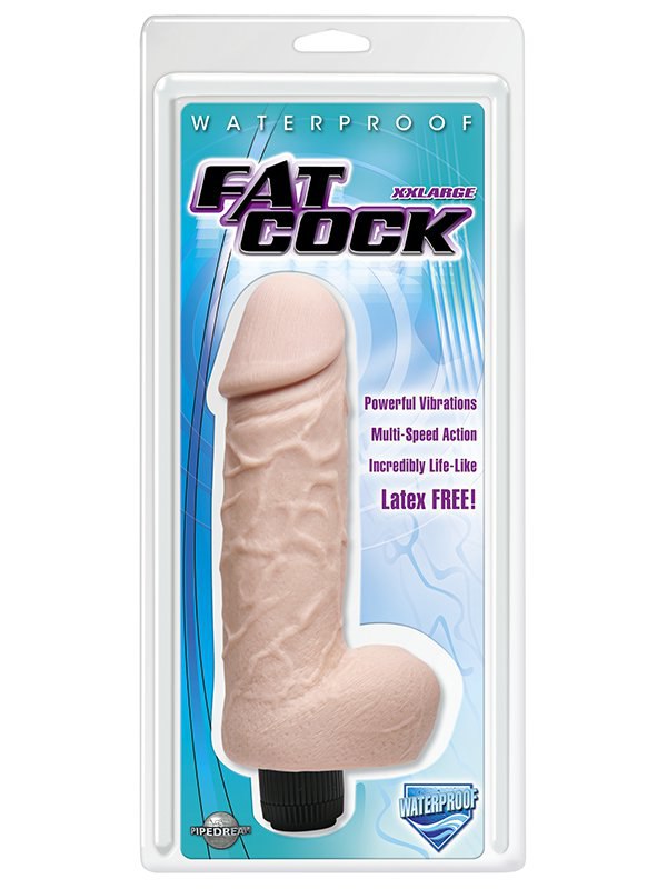 Гигантский вибромассажер реалистик XXLarge Fat Cock с мошонкой – телесный