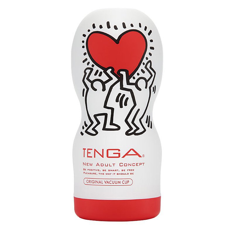 Мастурбатор Tenga&Keith Haring Deep Throat - красный с белым