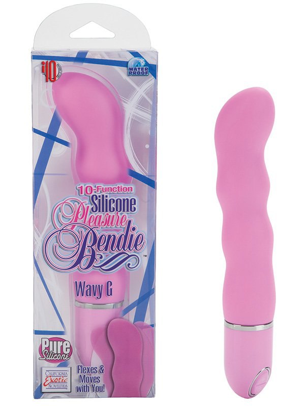 Вибромассажер 10-Function Silicone Pleasure Bendie Wavy G's – розовый