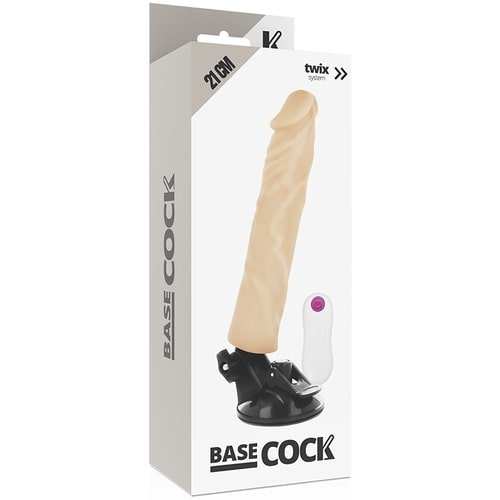 Вибромассажер с пультом управления BASECOCK REALISTIC VIBRATOR REMOTE CONTROL FLESH 21 CM