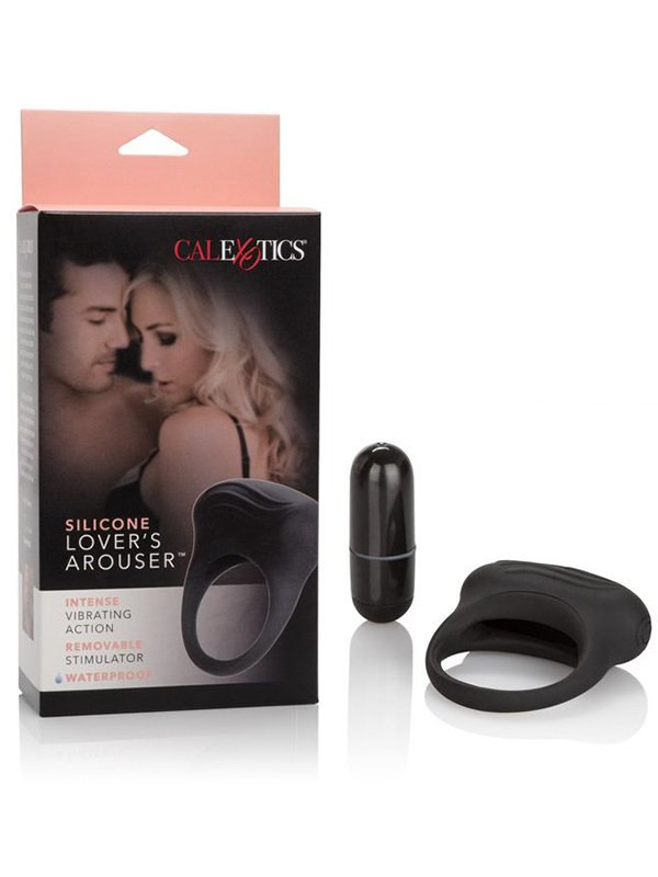 Эрекционное кольцо с вибрацией Silicone Lover's Arouser – черный