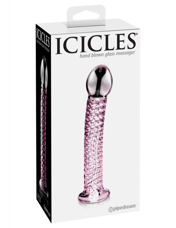 Фаллоимитатор Icicles No. 53 из стекла – розовый