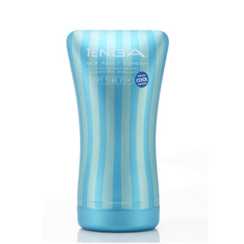 Мастурбатор Tenga Cup Soft Tube Cool с охлаждающим эффектом - голубой