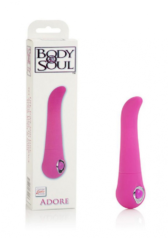 Вибромассажёр с изогнутым кончиком Calexotics Body & Soul Adore - розовый