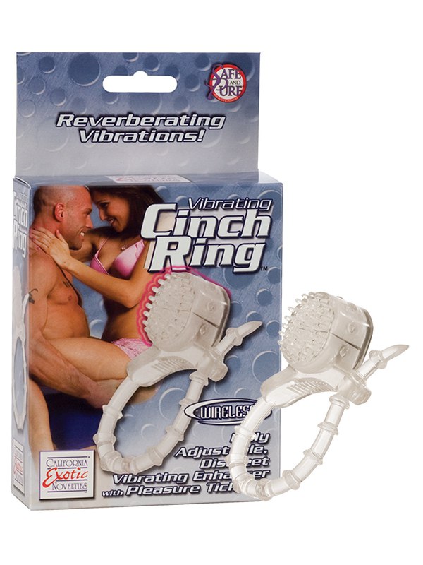 Лассо со стимулятором клитора Vibrating Cinch Rings – прозрачное