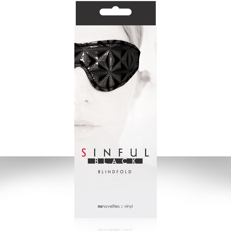 Маски, шлемы  Он и Она Маска на глаза Sinful Blindfold – черная