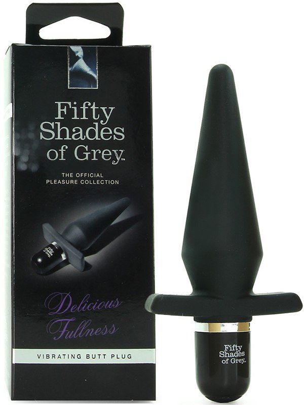 Анальная пробка Delicious Fullness Vibrating Butt Plug с вибрацией – черная