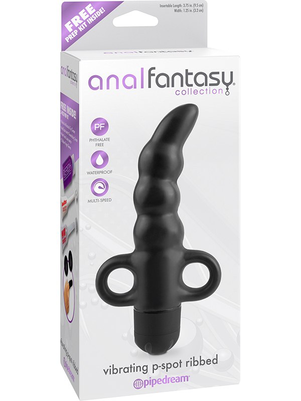 Массажеры простаты  Он и Она Стимулятор простаты Vibrating P-Spot Ribbed с вибрацией