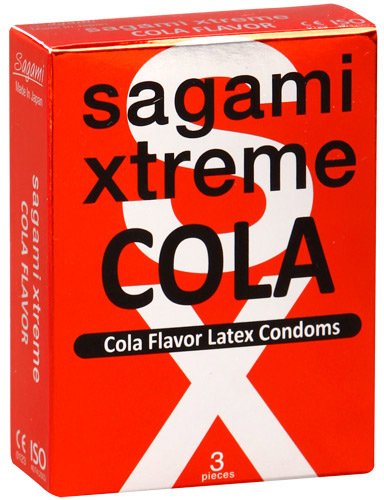 Презервативы Sagami Xtreme СOLA с ароматом колы -3 шт.