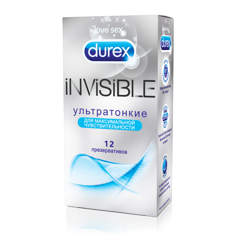  Презервативы Durex Invisible ультратонкие – 12 шт.