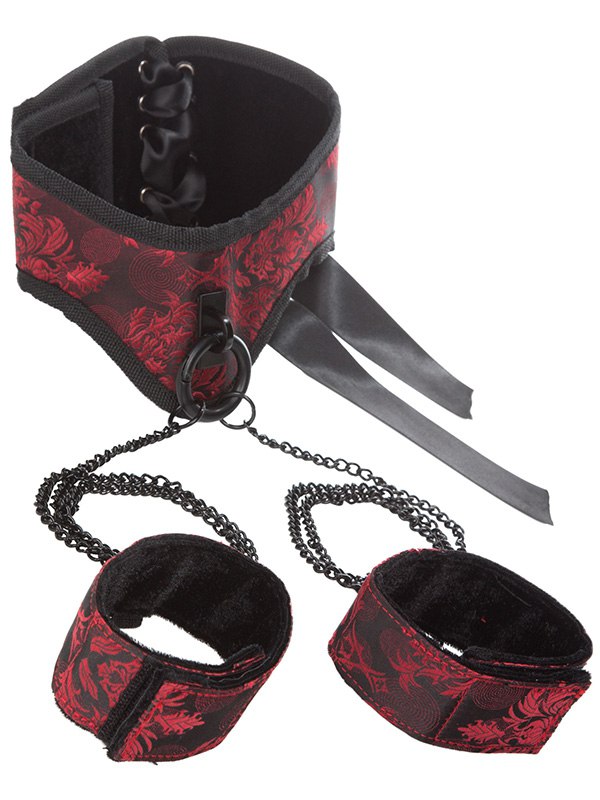 Игровой набор Scandal Posture Collar with Cuffs ошейник с наручниками