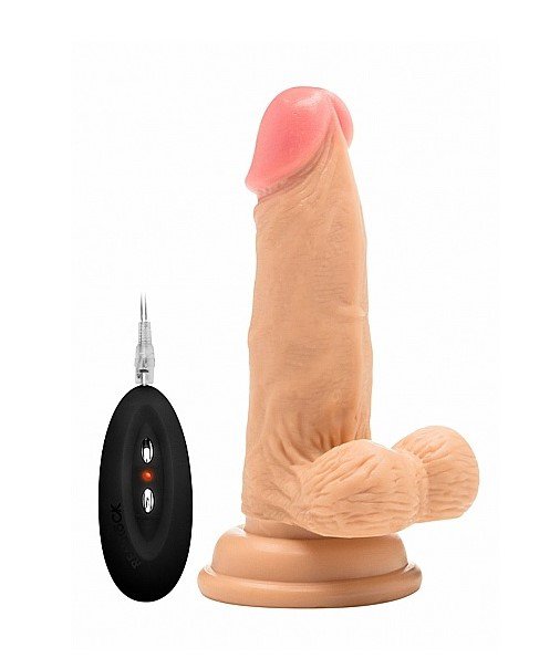 Фаллоимитатор с вибрацией и пультом управления Vibrating Realistic Cock With Scrotum - 6 Inch