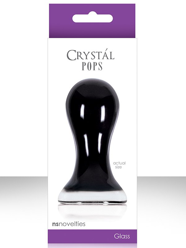 Анальный стимулятор Crystal Pops Large из стекла – черный