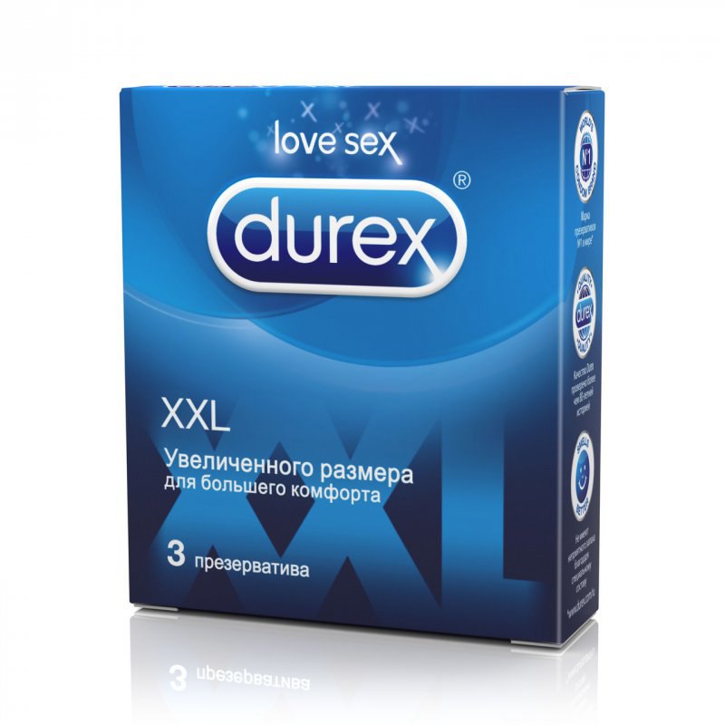   Он и Она Презервативы Durex XXL увеличенного размера – 3 шт