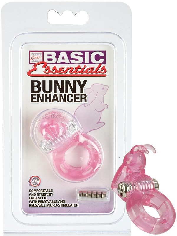 Вибро-зайчик на пенис Basic Essentials Bunny Enhancer – розовый