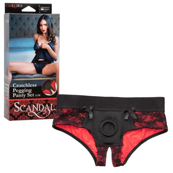  Страпон с трусиками Scandal Crotchless Pegging Panty Set S/M