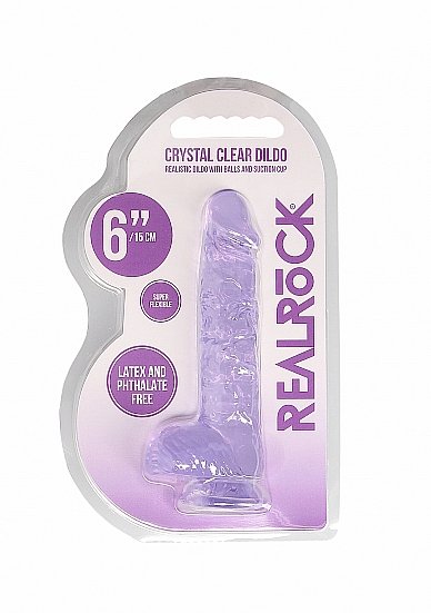 Фалоимитатор из эластомера 17 см. Realistic Dildo With Balls (фиолетовый)
