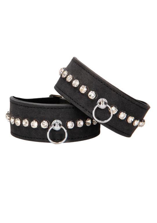 Наручники из искусстственной кожи Diamond Studded Wrist Cuffs