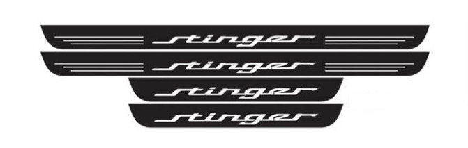 Накладки на пороги с LED подсветкой и надписью "Stinger" KST-DSAX-01 для KIA Stinger 2018 -