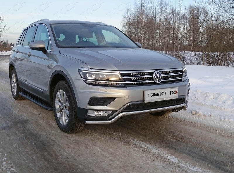 Передняя защита 42мм (пакет Offroad) VWTIGOFR17-19 для Volkswagen Tiguan 2017-