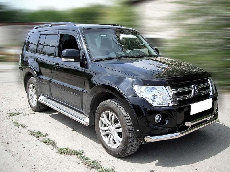 Пороги (окантовка штатного порога) d-53 Технотек МР2012_3.1 для Mitsubishi Pajero IV 2006-