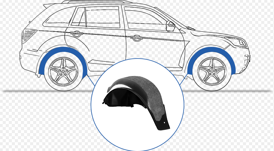 Подкрылки с шумоизоляцией Hyundai Creta, 2016 - кроссовер ( передние и задние )
