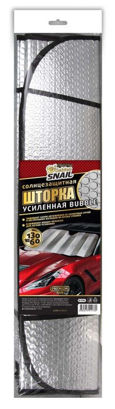 Сетки и шторки  ПЭК МОЛЛ Шторка солнцезащитная усиленная Bubble 130 x 60 см Golden Snail GS 9036