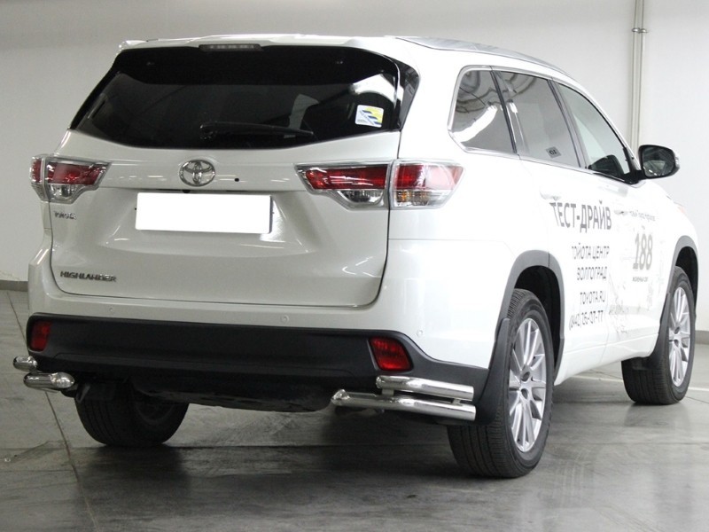 Защита заднего бампера "уголки" d-60+53 Технотек HYG 2014_3.4 Toyota Highlander 2014 -