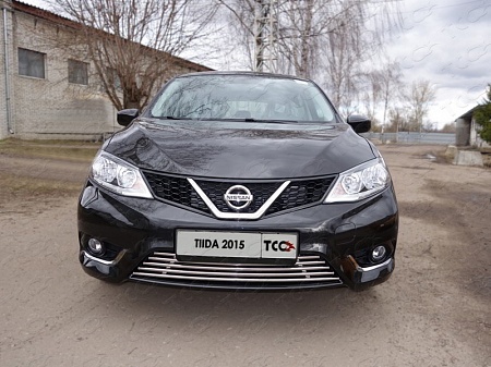 Решетка радиатора нижняя 16 мм ТСС для Nissan Tiida C13R 2015 -