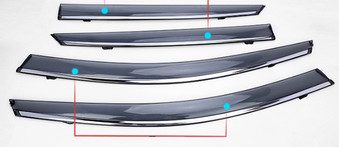 Дефлекторы боковых окон с хромированным молдингом для Geely Emgrand GT 2017 -