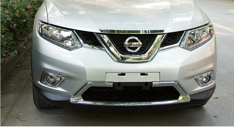 Хромированные окантовки нижней решетки радиатора для Nissan X-Trail 2014 -