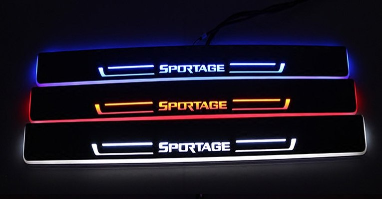 Накладки на пороги с подсветкой LED для KIA Sportage IV 2016 -