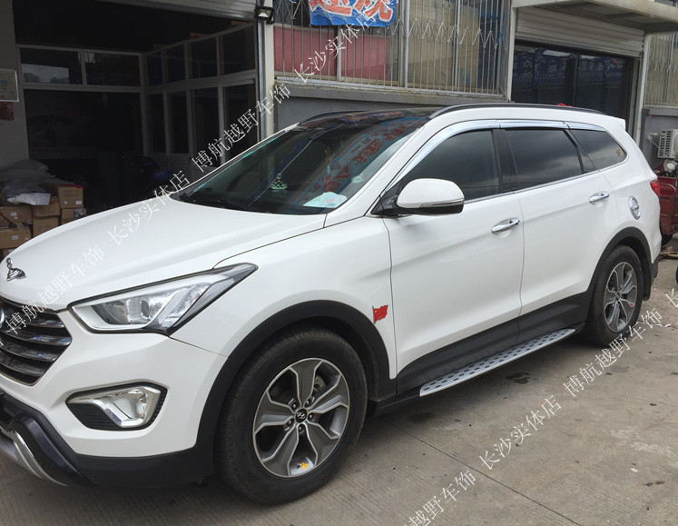 Дефлекторы боковых окон (хром)  для Hyundai Grand Santa Fe (2012 - 2018)