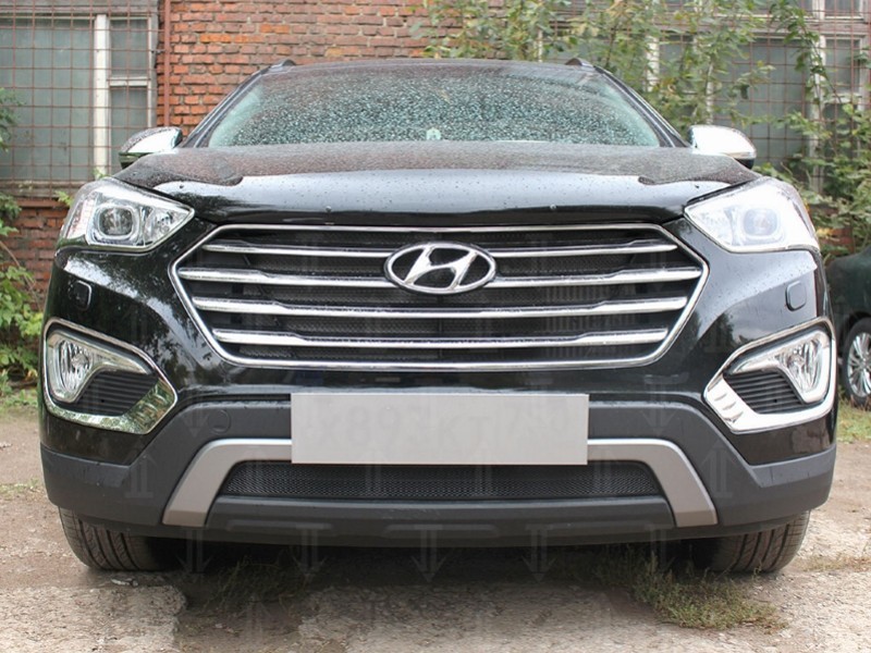 Защита радиатора, чёрная Allest HGRANSF.black для HYUNDAI Grand Santa Fe (2012 - 2016)