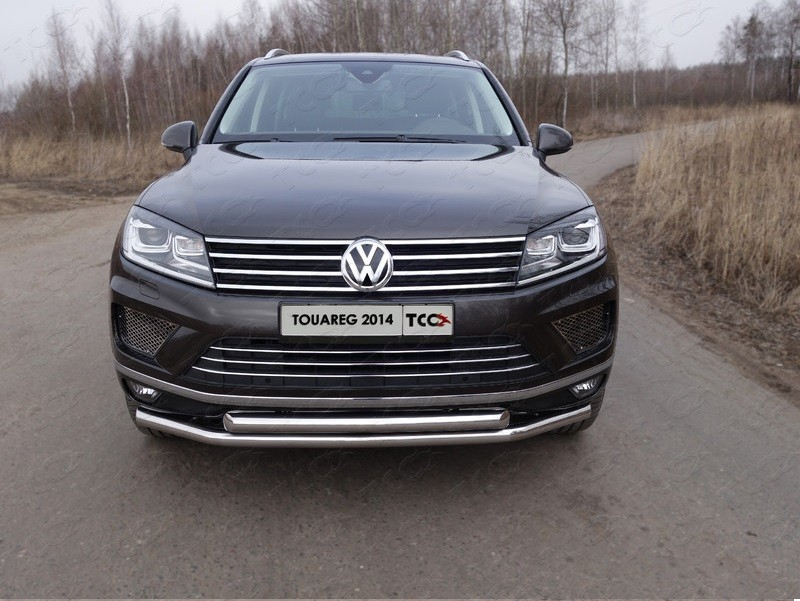 Защита передняя нижняя (двойная) TCC VWTOUAR14-14 Volkswagen Touareg 2018