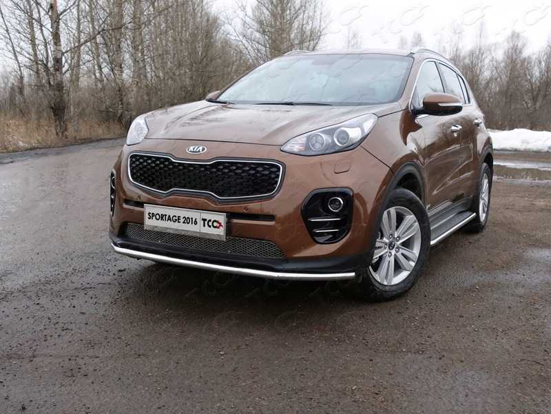 Защита бамперов Защита передняя нижняя TCC KIASPORT16-19 Kia Sportage 2016-2018