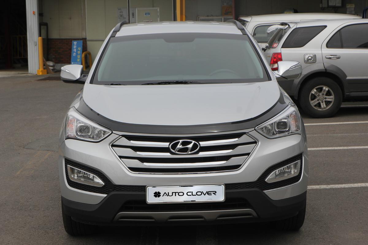 Дефлектор капота (черный) для Hyundai Santa Fe 2015 -