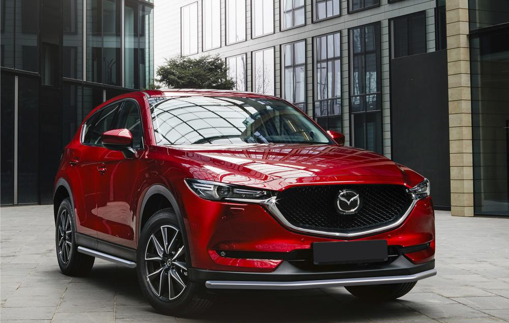 Защита бамперов Защита переднего бампера d42 + комплект крепежа, RIVAL, Mazda CX-5 2017-