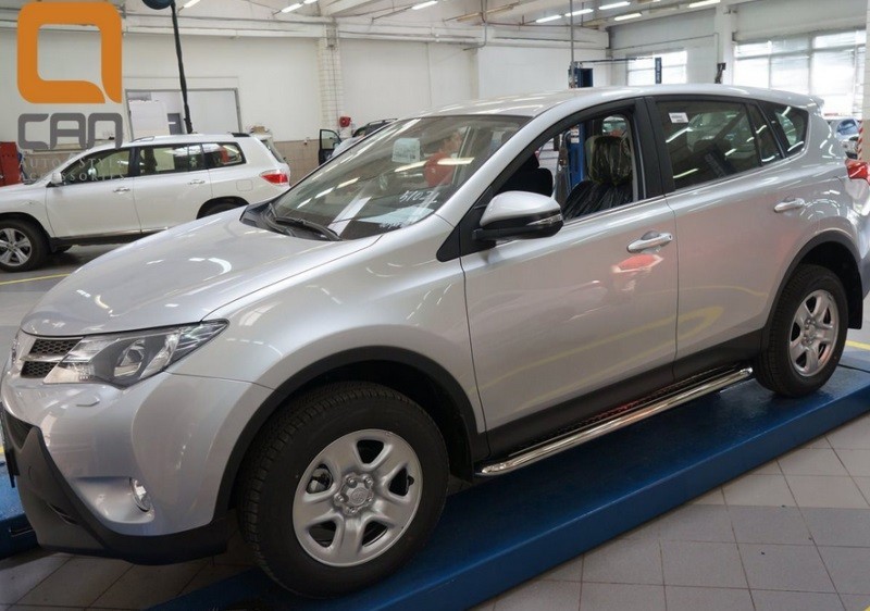 Пороги нержавеющая труба с листом С2 d 60 мм CAN Otomotiv TOR4.45.3561 Toyota RAV4 2015-