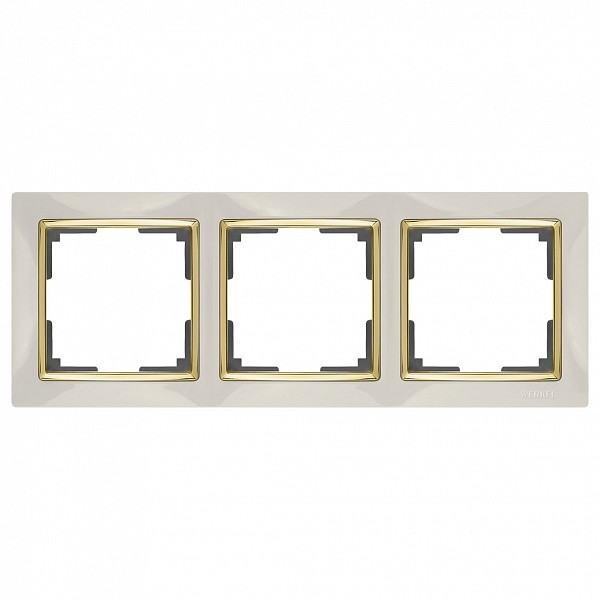 Рамка на 3 поста Snabb  WL03-Frame-03-ivory-GD