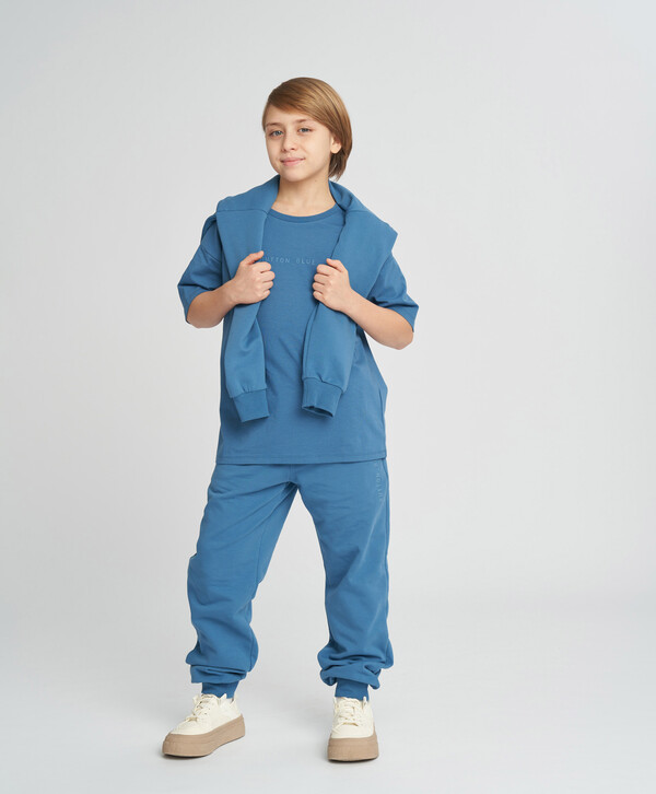 Футболка с коротким рукавом детская базовая синяя Button Blue (152)