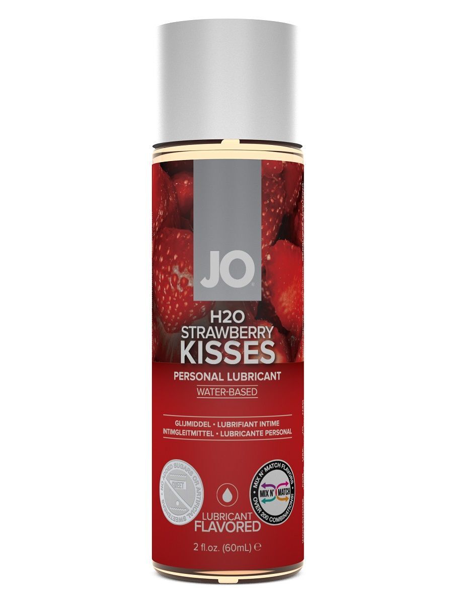 Ароматизированные Вкусовой лубрикант JO Flavored Strawberry Kiss Клубника, 120 мл