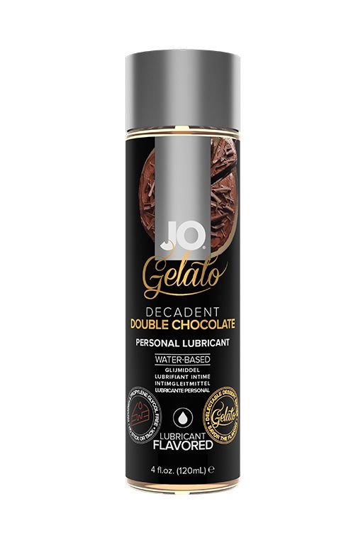 Ароматизированные  Розовый Кролик Вкусовой лубрикант JO Gelato Decadent Double Chocolate, шоколад, 120 мл