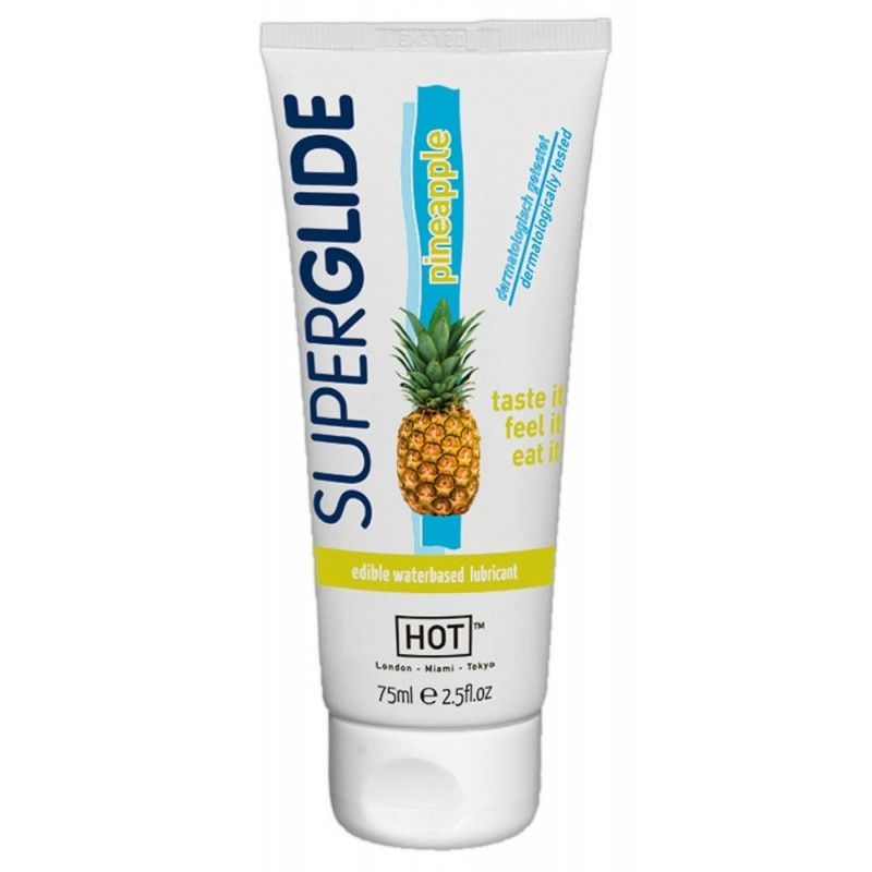 Ароматизированные Лубрикант съедобный HOT Superglide Pineapple, ананас, 75 мл