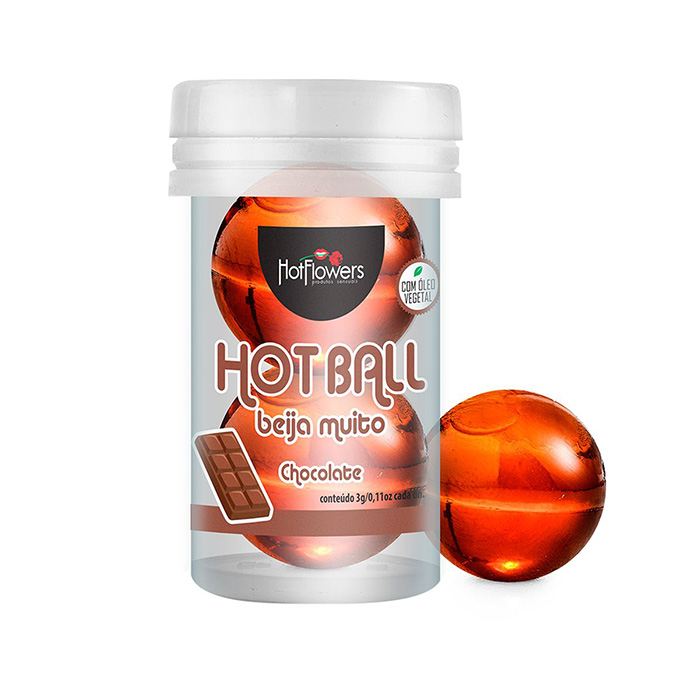 Лубрикант AROMATIC HOT BALL на масляной основе в виде двух шариков, шоколад