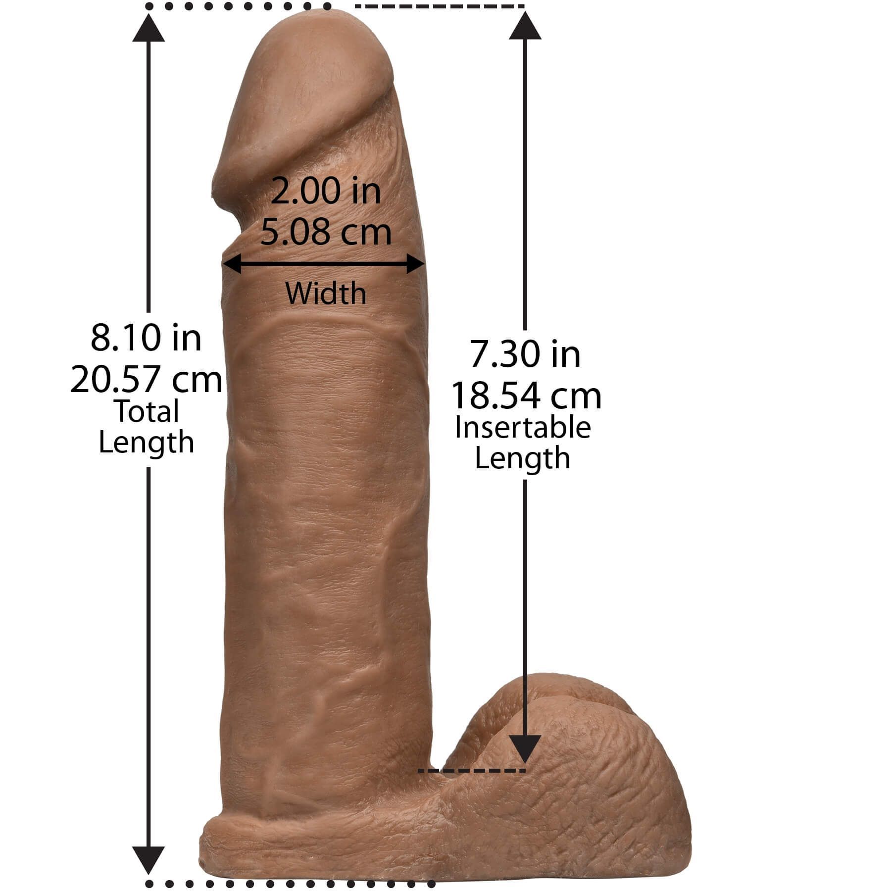 Насадка на страпон Doc Johnson Vac-U-Lock 8 Cock, коричневая