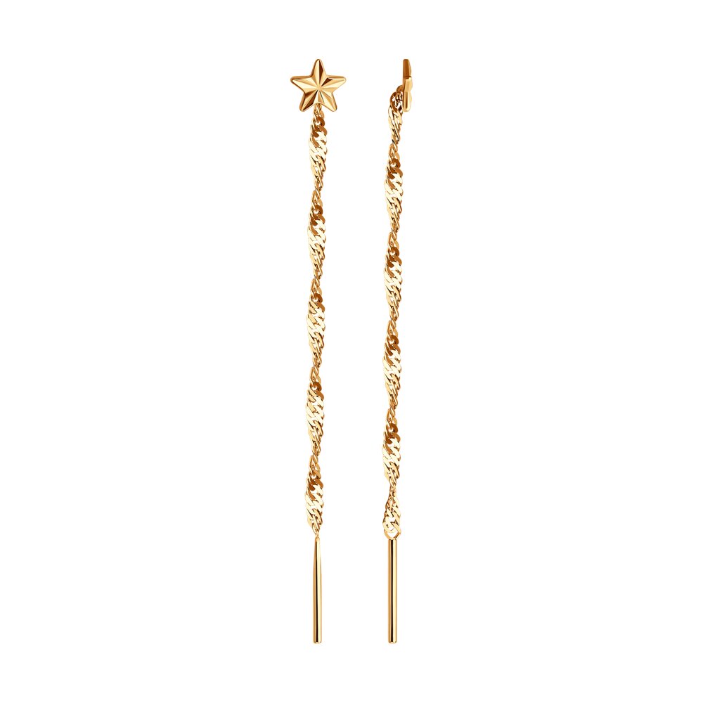 Серьги-подвески SOKOLOV из золота со звёздами